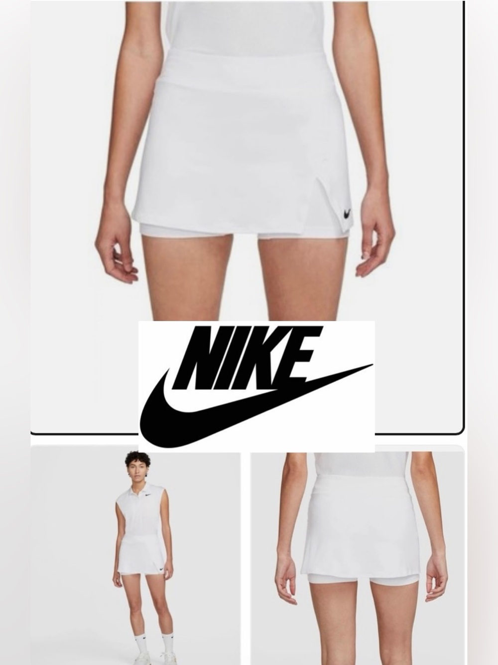 Nike Court Victory Tennis Skort White Slim Fit Women’s Sz S